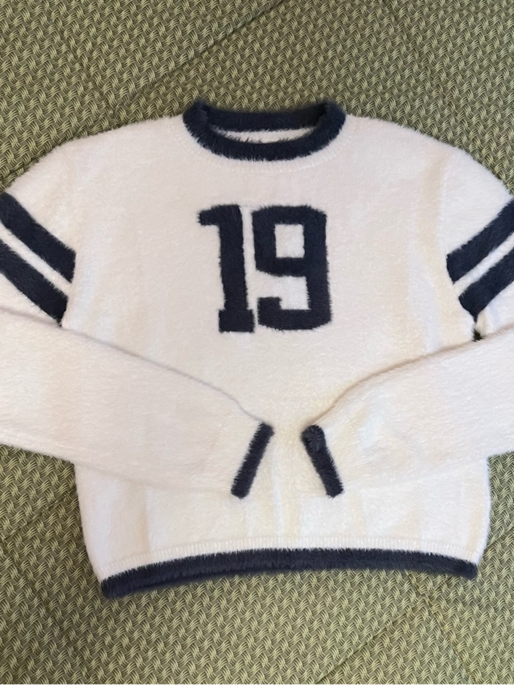 *JUST SOLD*NWT Fuzzy Varsity Number 19 Sweater
